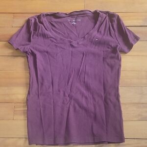Tommy Hilfiger Women's Deep Purple Short Sleeve Tee